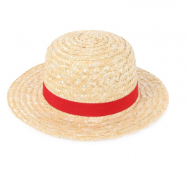 Straw hat with red band