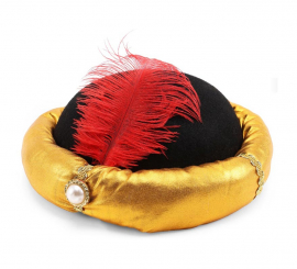 Adult black and gold pageboy hat