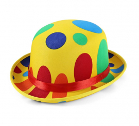 Sombrero de Payaso lunares multicolor adulto