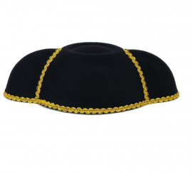 Black bullfighter's cap with gold trim, 31x8 cm