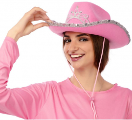 Adult shiny cowgirl hat 38x30x14 cm