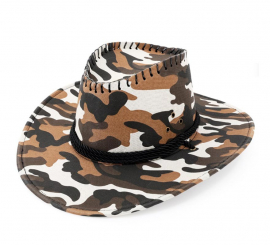 Adult Brown Camouflage Cowboy Hat