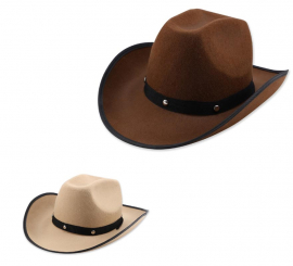 Plain Cowboy Hat in various colors for adults