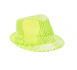 Sombrero Gánster de lentejuelas amarillo