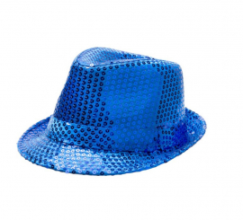 Children's Dark Blue Sequin Gangster Hat