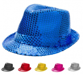 Chapéu Gangster com Lantejoulas Infantil em várias cores