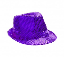 Lilac Sequin Gangster Hat