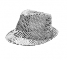 Children's Silver Sequin Gangster Hat