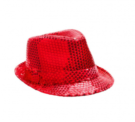 Red Sequin Gangster Hat