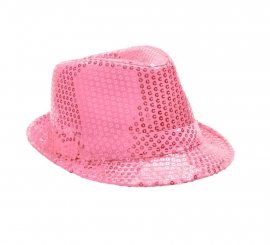 Pink Sequin Gangster Hat