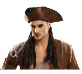 Brown Pirate Hat with Dreadlocks