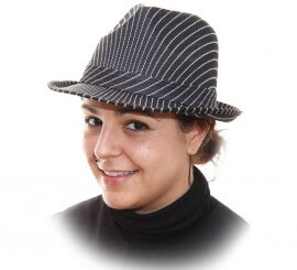 Gestreifter Gangster Trilby Hut