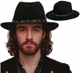 Sombrero Vaquero negro con Remaches para adultos