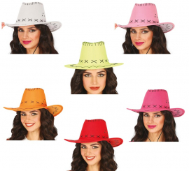 Faux leather cowboy hat in various colors for adults