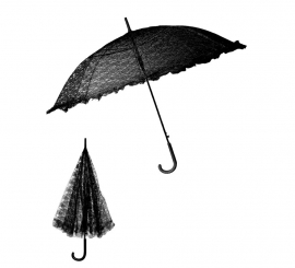 70cm Gothic Black Parasol