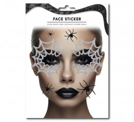 Adesivo facial de aranha e teia de aranha da moda