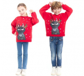 Sudadera Gato Navideño para niños
