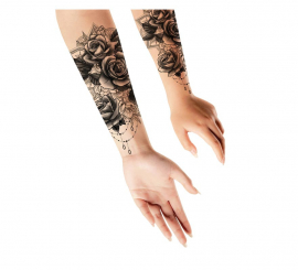 Schwarz-weißes Rosen-Tattoo