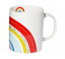 caneca de porcelana arco iris