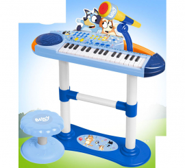 Teclado Musical Bluey con Micrófono, Pie y Banqueta
