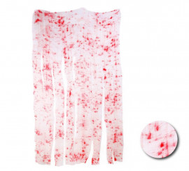 White fabric with decorative fake blood 1x1.65 m