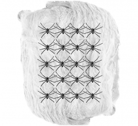 500g white spider web with 20 spiders