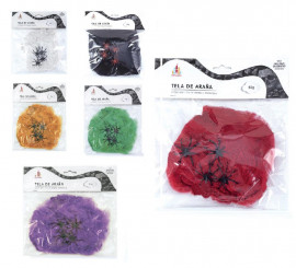 Cobweb with 50 g spiders in various colors