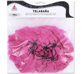 100g de teia de aranha fúcsia