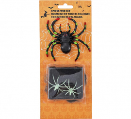 Teia de aranha preta com aranhas