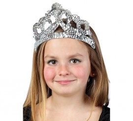 Silber Pailletten Königin Tiara