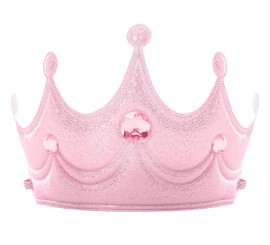 Tiara Rosa con goma de Princesa para niña