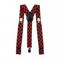 Black and red checkered suspenders