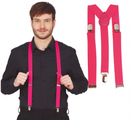 Neon fuchsia suspenders