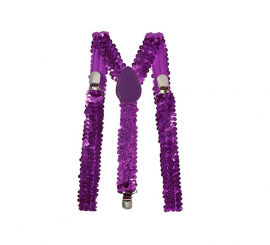 Dark lilac suspenders with sequins