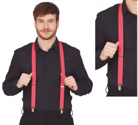 Adult coral pink suspenders