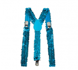 Dark turquoise suspenders with sequins