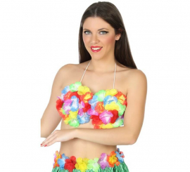 Top de flores havaianas multicoloridas