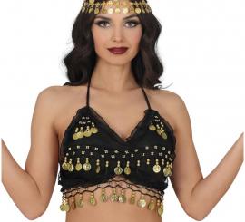 Top de Monedas negro para mujer