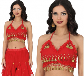 Top de Monedas rojo para mujer