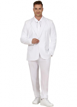 Elegant white funny suit for men