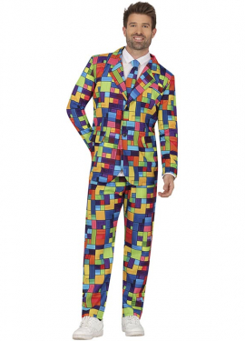 Men's Fun Multicolor Blocks Suit