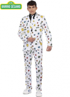 Costume divertente da uomo di Sesame Street bianco