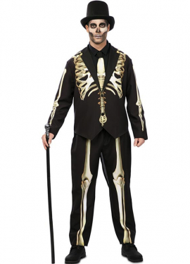 Funny Skeleton Costume with Distressed Effect for Men