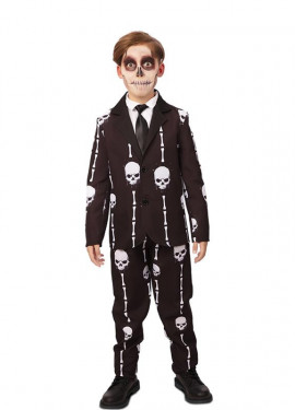 Black Skull and Bones Fun Costume for Boys