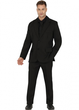 Funny black matte suit for men