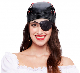 Turbante Pirata negro estampado adulto