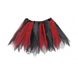 Zweifarbiges schwarz-rotes 30-cm-Tutu