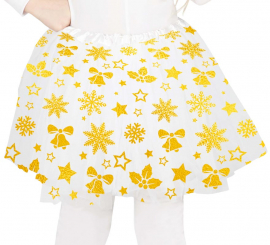 Tutu infantil com estrelas douradas de 30 cm