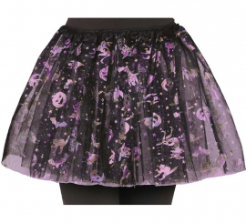 Tutu noir et lilas décoré Halloween Enfant 30 cm