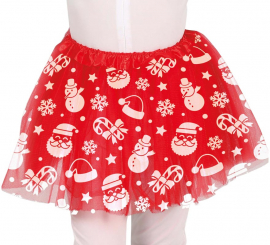 Tutu de Papai Noel vermelho infantil de 30 cm